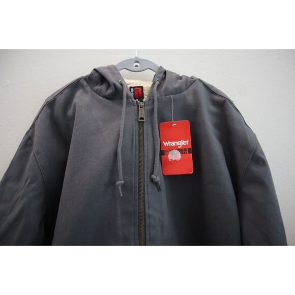 Wrangler Riggs Workwear Men's Sz XL Charcoal Duck Sherpa Lined Full Zip Jacket - Picture 5 of 12